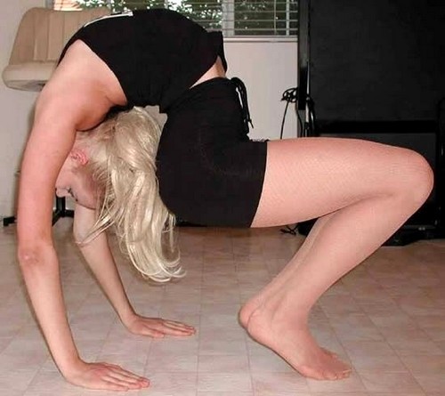 Blonde Yoga Pose