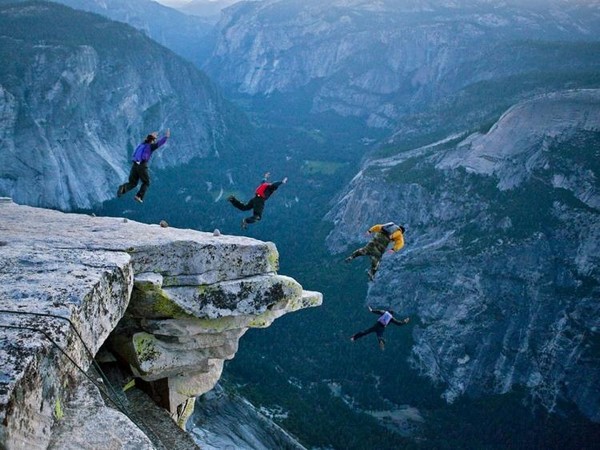Base jumping in Yosemite.