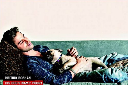 Hrithik Roshan with dog
